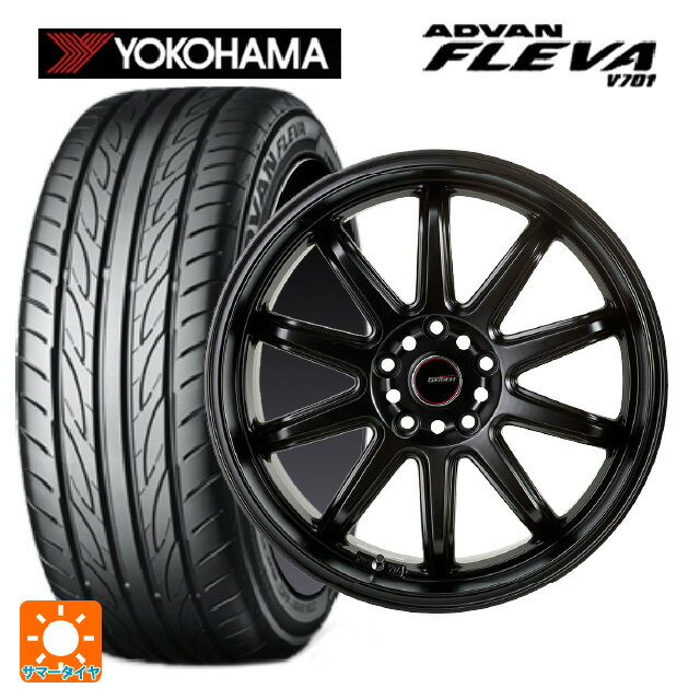 スズキ スイフトスポーツ(ZC33S)用 215/35R18 84W XL ヨコハマ アドバン フレバ V701 正規品 ゴジゲン マットブラック 新品サマータイヤホイール 4本セット