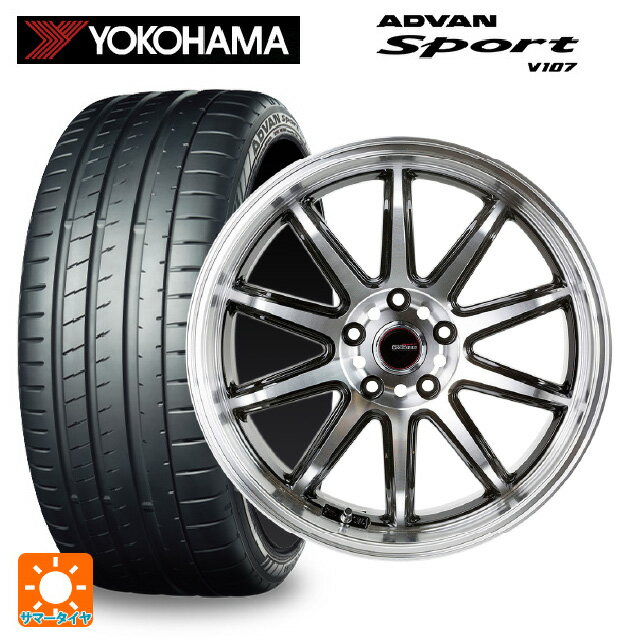 225/40R18 92Y XL ヨコハマ アドバンスポーツ V107 正規品 ゴジゲン ブラックポリッシュ 18-7.5J 国産車用 サマータイヤホイール4本セット