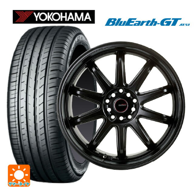 【6/22 20時〜 全品P5倍＆クーポン】215/45R18 93W XL ヨコハマ ブルーアースGT AE51 ゴジゲン マットブラック 18-7.5J 国産車用 サマータイヤホイール4本セット