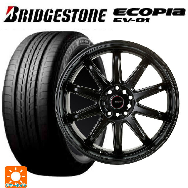 【6/22 20時〜 全品P5倍＆クーポン】215/50R17 91V ブリヂストン エコピア EV-01 正規品 ゴジゲン マットブラック 17-7J 国産車用 サマータイヤホイール4本セット