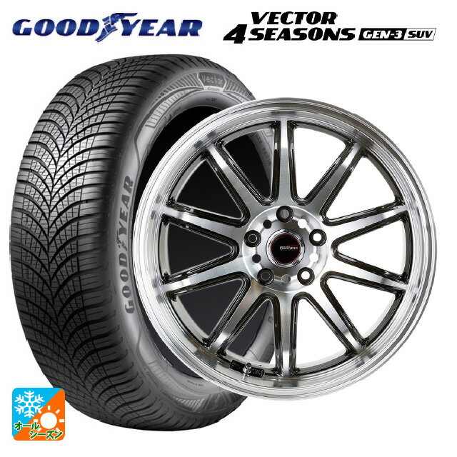 マツダ CX-80(KL5/KL3系)用 235/60R18 107W XL グッドイヤー ベクター4シーズンズ ジェン3 SUV # ゴジゲン ブラックポリッシュ 新品オールシーズンタイヤホイール 4本セット