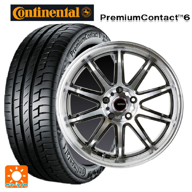 【6/11 1:59迄 全品ポイント5倍】225/40R18 92W XL コンチネンタル プレミアムコンタクト 6 正規品 ゴジゲン ブラックポリッシュ 18-7.5J 国産車用 サマータイヤホイール4本セット