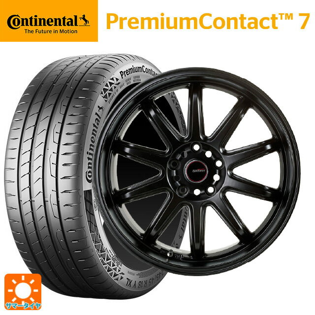 スバル クロストレック(5AA-GUE)用 225/55R18 98V コンチネンタル プレミアムコンタクト 7 正規品 ゴジゲン マットブラック 新品サマータイヤホイール 4本セット