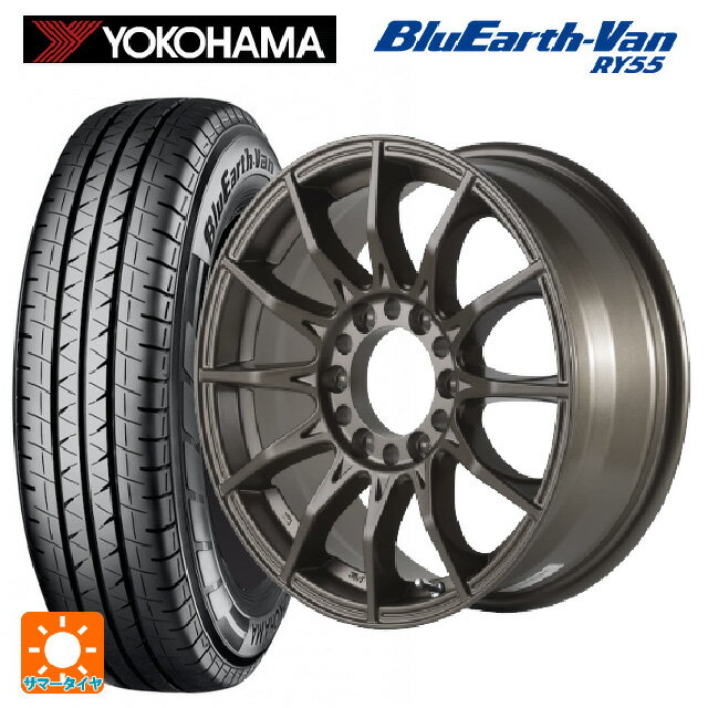 トヨタ ハイエース(200系)用 195/80R15 107/105N ヨコハマ ブルーアースキャンパー RY55E ゴジゲン マットブロンズ 新品サマータイヤホイール 4本セット