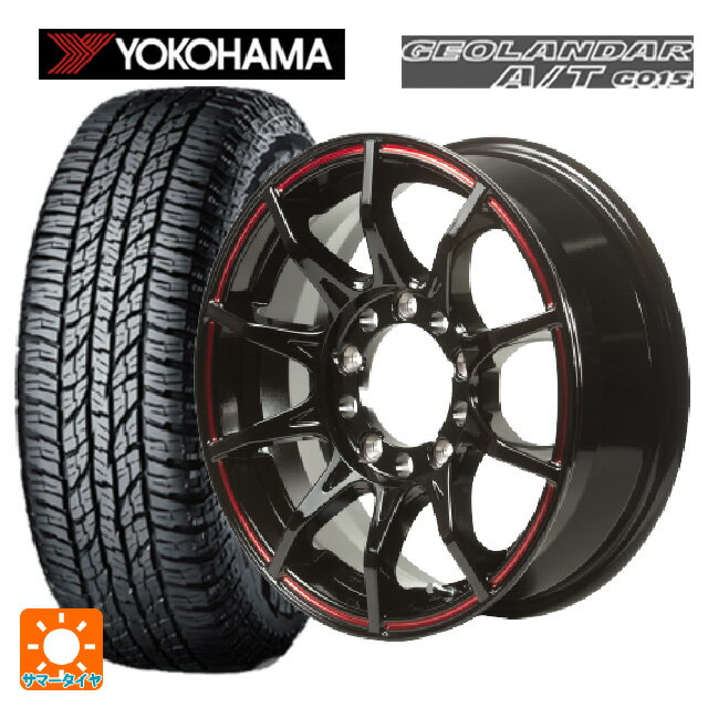 スズキ ジムニーノマド(JC74W)用 225/70R16 103H ヨコハマ ジオランダー A/T G015 ブラックレター 正規品 ゴジゲン グロスブラックレッドライン 新品サマータイヤホイール 4本セット