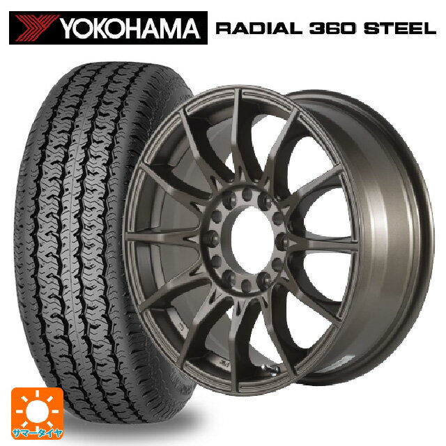 【6/22 20時〜 全品P5倍＆クーポン】215/75R15 100S ヨコハマ ラディアル360スチール ホワイトリボン ゴジゲン マットブロンズ 15-6J 国産車用 サマータイヤホイール4本セット