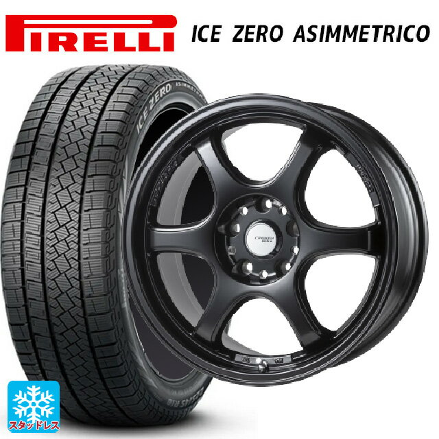 【6/11 1:59迄 全品ポイント5倍】215/60R17 96H ピレリ アイスゼロ アシンメトリコ 正規品 ゴジゲン セミグロスブラック 17-7J 国産車用 スタッドレスタイヤホイール4本セット