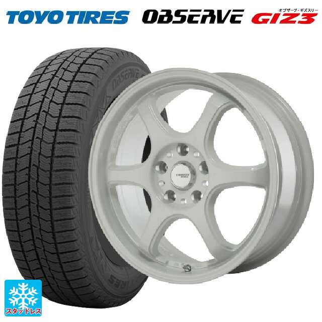 【6/22 20時〜 全品P5倍＆クーポン】215/60R17 96Q トーヨー オブザーブ ガリットギズ3 ゴジゲン ホワイト 17-7J 国産車用 スタッドレスタイヤホイール4本セット