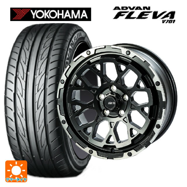 ホンダ ZR-V(RZ4)用 215/55R17 94W ヨコハマ アドバン フレバ V701 正規品 4×4エンジニアリング エアーG ロックス マットブラックリムDC（ダイヤカット） 新品サマータイヤホイール 4本セット