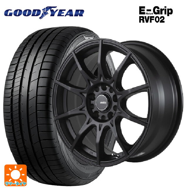 トヨタ アルファード(30系)用 225/60R17 99H グッドイヤー エフィシェントグリップ RVF02 ゴジゲン マットブラック 新品サマータイヤホイール 4本セット