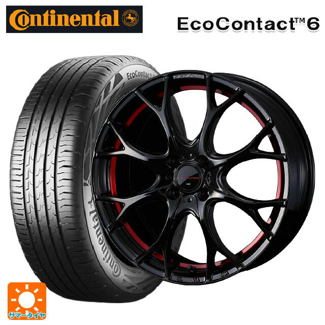 【6/15〜16限定 全品P5倍＆クーポン】185/60R15 88H XL コンチネンタル エココンタクト 6 正規品 ウェッズ ノヴァリス ローグユーワイ BK/RED 15-5.5J 国産車用 サマータイヤホイール4本セット