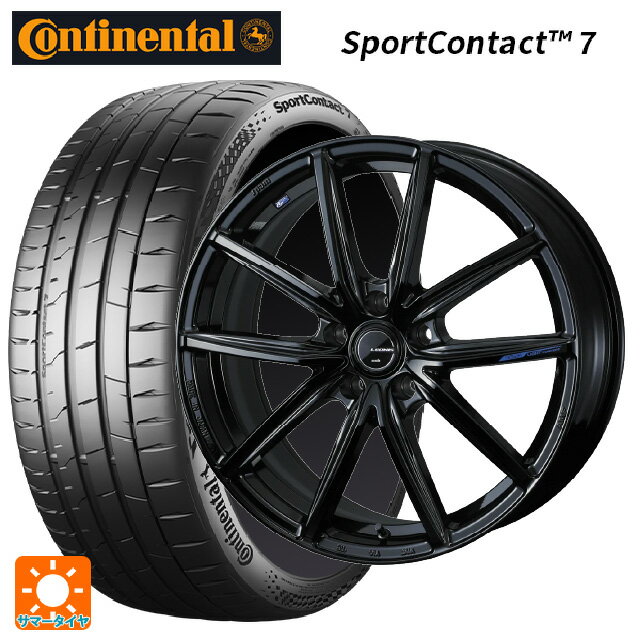 【6/22 20時〜 全品P5倍＆クーポン】225/40R19 93Y XL コンチネンタル スポーツコンタクト 7 正規品 ウェッズ レオニス ナヴィア08 PBK 19-7.5J 国産車用 サマータイヤホイール4本セット