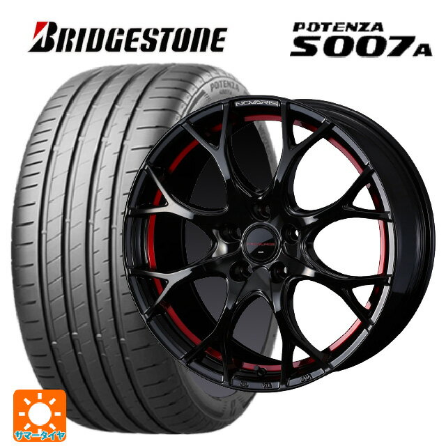 【6/15〜16限定 全品P5倍＆クーポン】215/45R17 91Y XL ブリヂストン ポテンザ S007A 正規品 ウェッズ ノヴァリス ローグユーワイ BK/RED 17-7J 国産車用 サマータイヤホイール4本セット