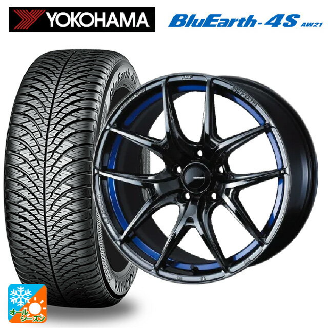 215/45R17 91W XL ヨコハマ ブルーアース4S AW21 ウェッズ ウェッズスポーツ SA 01R BLC2 17-7.5J 国産車用 オールシーズンタイヤホイール4本セット