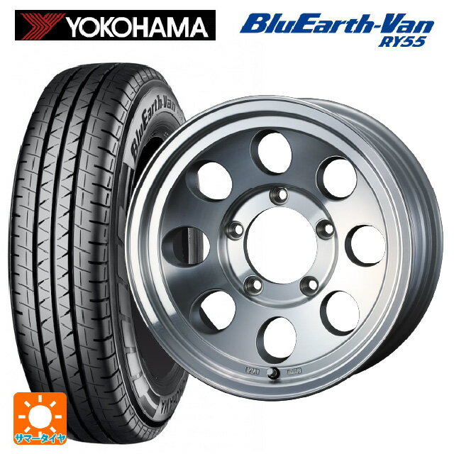 スズキ ジムニーノマド(JC74W)用 195/80R15 107/105Q ヨコハマ ブルーアースVan RY55C ウェッズ ジムライン タイプ2 POL 新品サマータイヤホイール 4本セット