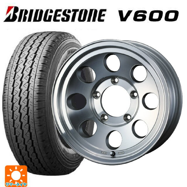 スズキ ジムニーノマド(JC74W)用 195/80R15 107/105L ブリヂストン V600 正規品 ウェッズ ジムライン タイプ2 POL 新品サマータイヤホイール 4本セット