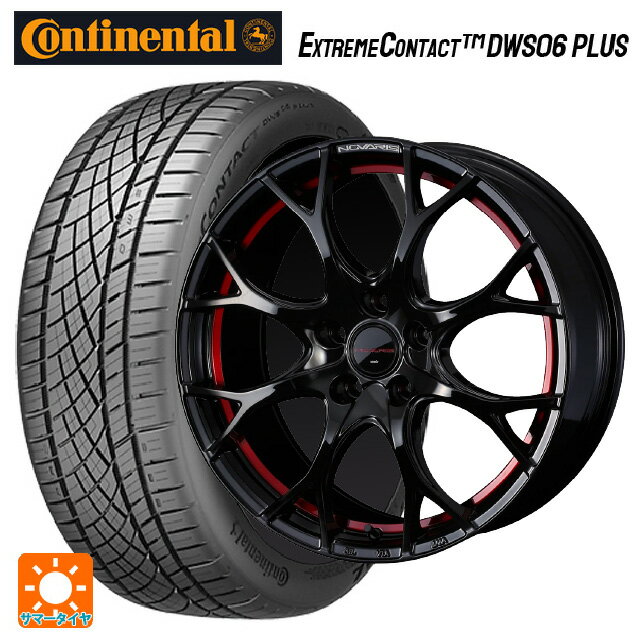 225/40R18 92Y XL コンチネンタル エクストリームコンタクト DWS06プラス 正規品 ウェッズ ノヴァリス ローグユーワイ BK/RED 18-7J 国産車用 サマータイヤホイール4本セット