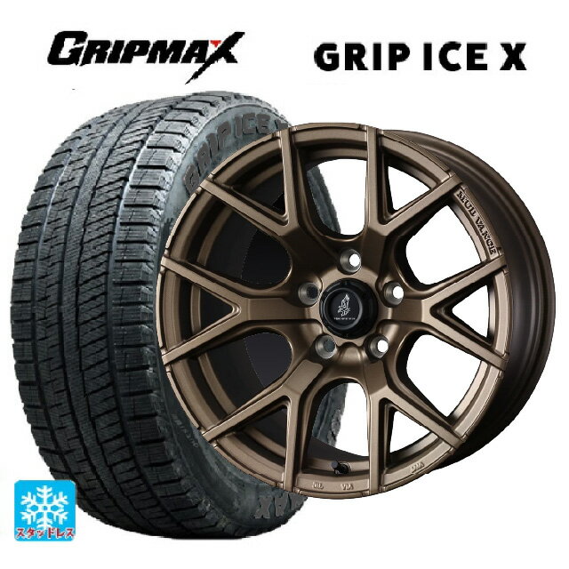 215/60R16 95T グリップマックス グリップアイスX ブラックレター # ウェッズ マッドヴァンス SD FMBR 16-7J 国産車用 スタッドレスタイヤホイール4本セット