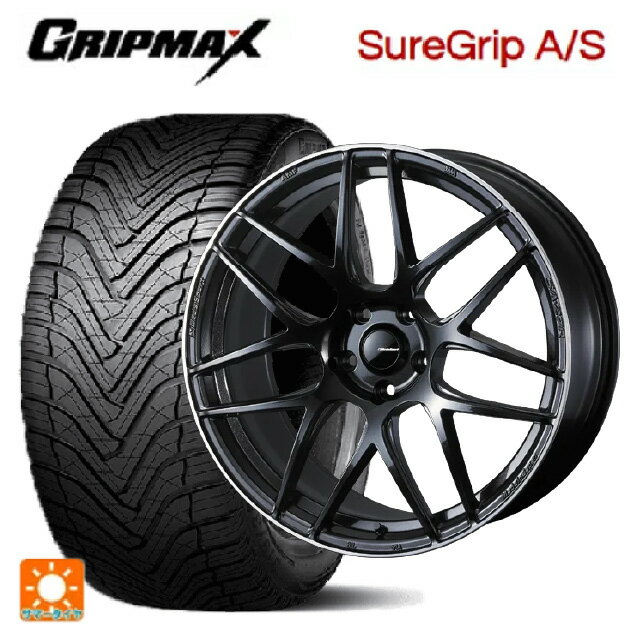 【9/3 20時〜 全品P5倍＆クーポン】225/40R19 93W XL グリップマックス シュアグリップ A/S ブラックレター ウェッズ ウェッズスポーツ SA27R METAL BLACK/F 19-8.5J 国産車用 オールシーズンタイヤホイール4本セット