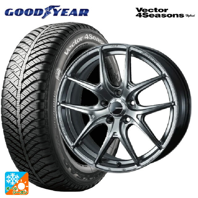 225/55R17 101H XL グッドイヤー ベクターフォーシーズンズ ハイブリッド ウェッズ ウェッズスポーツ SA 01R PSB 17-7J 国産車用 オールシーズンタイヤホイール4本セット