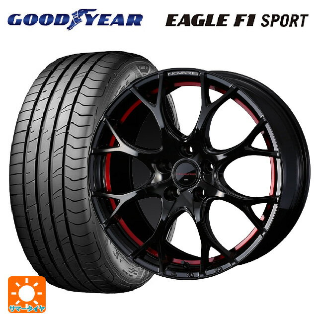 【6/11 1:59迄 全品ポイント5倍】215/45R17 91Y XL グッドイヤー イーグルF1 スポーツ ウェッズ ノヴァリス ローグユーワイ BK/RED 17-7J 国産車用 サマータイヤホイール4本セット