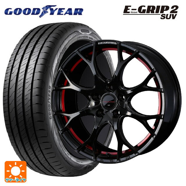 235/55R18 100V グッドイヤー エフィシェントグリップ 2 SUV ウェッズ ノヴァリス ローグユーワイ BK/RED 18-8J 国産車用 サマータイヤホイール4本セット