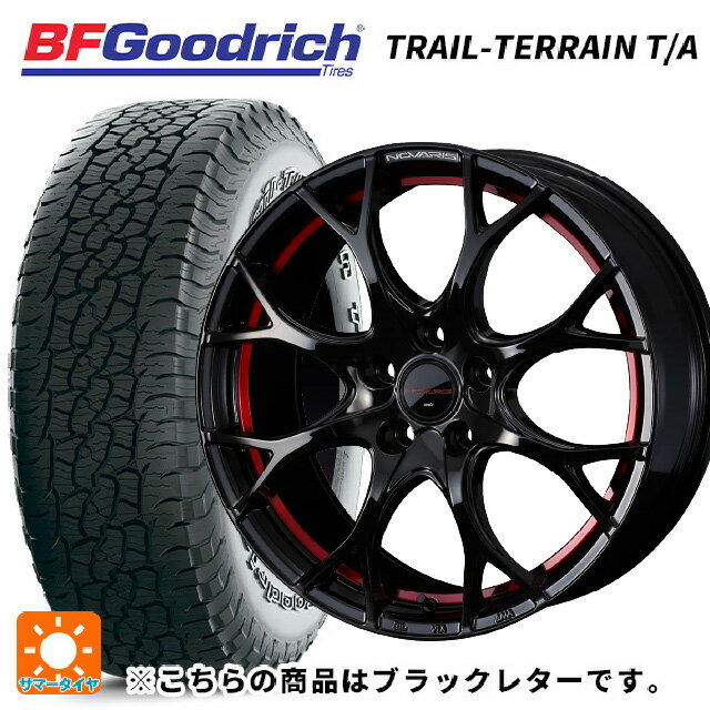 【6/15〜16限定 全品P5倍＆クーポン】225/60R17 99H BFグッドリッチ トレイルテレーン T/A ブラックレター 正規品 ウェッズ ノヴァリス ローグユーワイ BK/RED 17-7J 国産車用 サマータイヤホイール4本セット