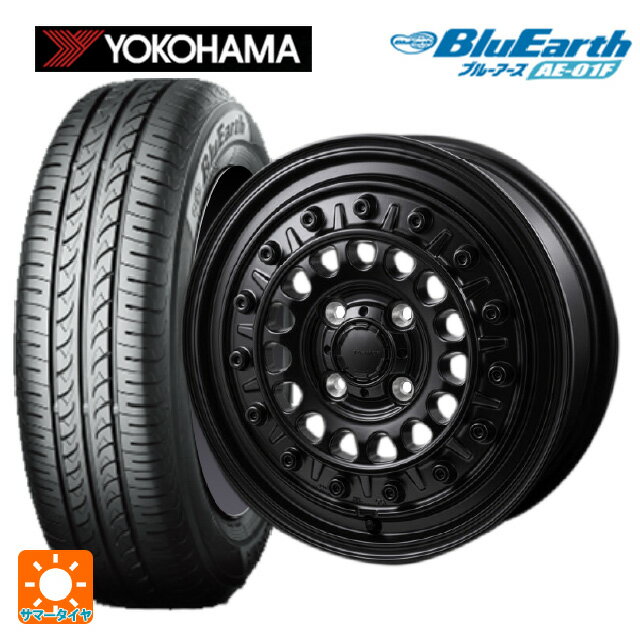 【6/22 20時〜 全品P5倍＆クーポン】175/65R14 82S ヨコハマ ブルーアース AE01F ジャパン三陽 ハイブロック ターマー サテンブラック 14-5J 国産車用 サマータイヤホイール4本セット