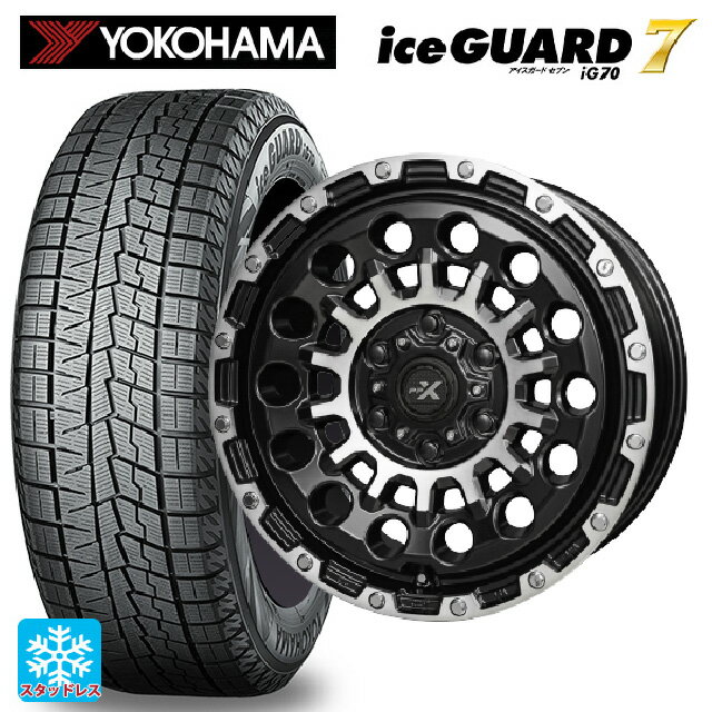 215/65R16 98Q ヨコハマ アイスガード7(IG70) 共豊 PPX GX14 マットブラッククリア×ポリッシュ 16-7J 国産車用 スタッドレスタイヤホイール4本セット