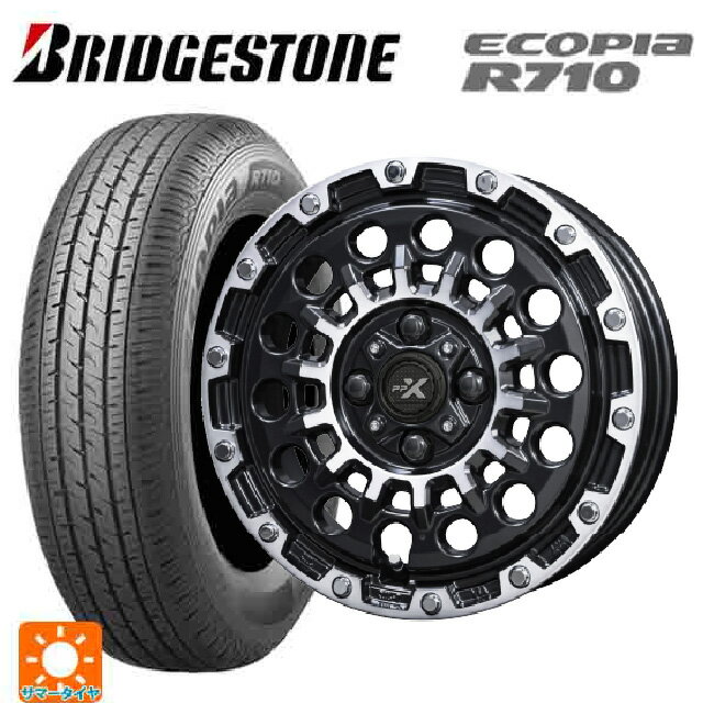 145/80R12 80/78N ブリヂストン エコピア R710 正規品 共豊 PPX GX14 マットブラッククリア×ポリッシュ 12-3.5J 国産車用 サマータイヤホイール4本セット