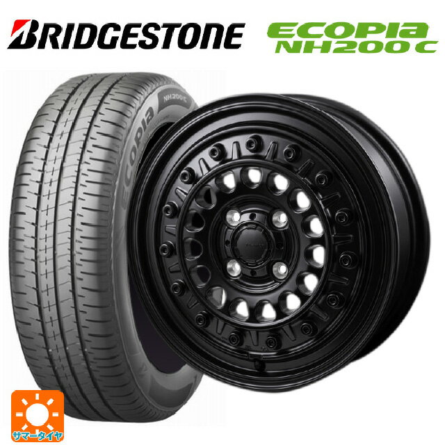 【6/15〜16限定 全品P5倍＆クーポン】165/65R14 79S ブリヂストン エコピア NH200C 正規品 ジャパン三陽 ハイブロック ターマー サテンブラック 14-5J 国産車用 サマータイヤホイール4本セット