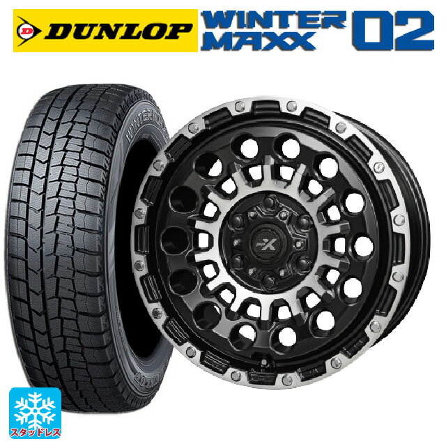 【6/15〜16限定 全品P5倍＆クーポン】215/65R16 98Q ダンロップ ウィンターマックス 02(WM02) 共豊 PPX GX14 マットブラッククリア×ポリッシュ 16-7J 国産車用 スタッドレスタイヤホイール4本セット