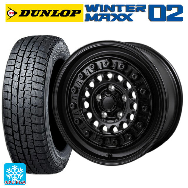 195/65R15 91Q ダンロップ ウィンターマックス 02(WM02) # ジャパン三陽 ハイブロック ターマー サテンブラック 15-5.5J 国産車用 スタッドレスタイヤホイール4本セット