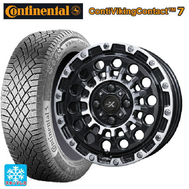 【6/22 20時〜 全品P5倍＆クーポン】155/65R14 75T コンチネンタル コンチバイキングコンタクト7 正規品 共豊 PPX GX14 マットブラッククリア×ポリッシュ 14-4.5J 国産車用 スタッドレスタイヤホイール4本セット