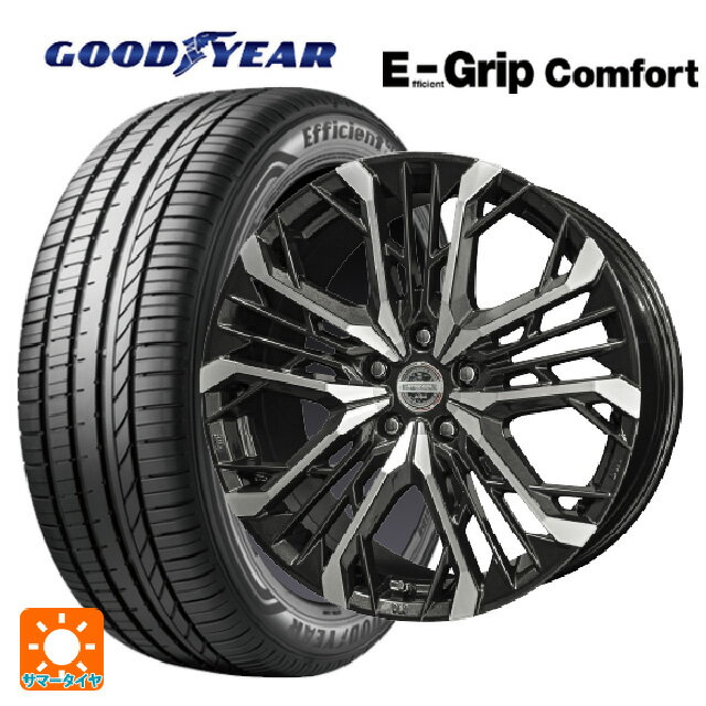 225/40R18 92W XL グッドイヤー エフィシェントグリップ コンフォート # 共豊 シュタイナー LGX ブラック×ポリッシュ 18-7.5J 国産車用 サマータイヤホイール4本セット