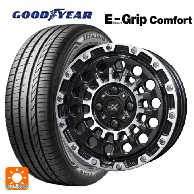 【6/11 1:59迄 全品ポイント5倍】165/55R15 75V グッドイヤー エフィシェントグリップ コンフォート # 共豊 PPX GX14 マットブラッククリア×ポリッシュ 15-4.5J 国産車用 サマータイヤホイール4本セット