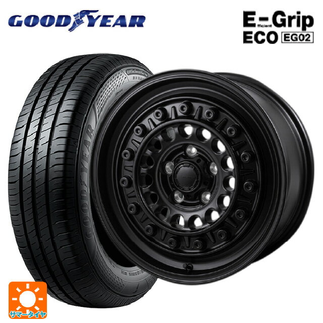 195/65R15 91H グッドイヤー エフィシェントグリップ エコ EG02 ジャパン三陽 ハイブロック ターマー サテンブラック 15-6J 国産車用 サマータイヤホイール4本セット