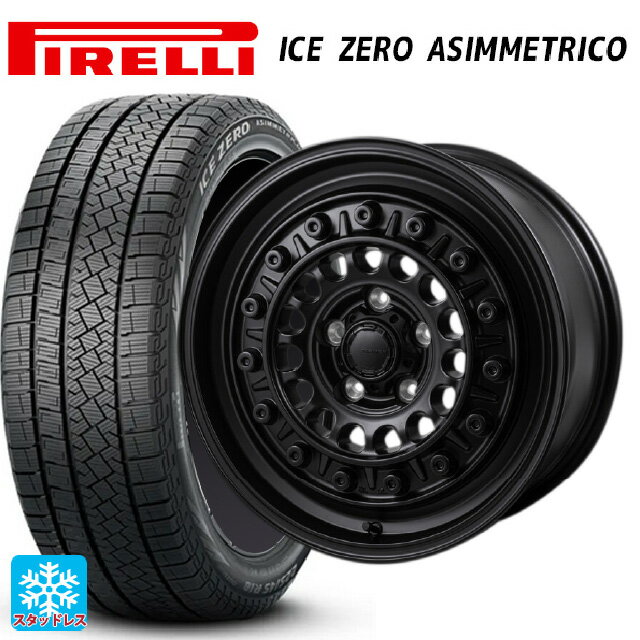 215/65R16 98T ピレリ アイスゼロ アシンメトリコ 正規品 ジャパン三陽 ハイブロック ターマー サテンブラック 16-7J 国産車用 スタッドレスタイヤホイール4本セット