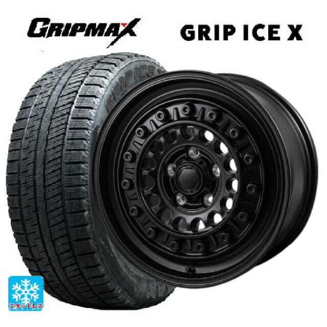 【6/20限定 全品P5倍＆クーポン】205/50R17 93T XL グリップマックス グリップアイスX ブラックレター ジャパン三陽 ハイブロック ターマー サテンブラック 17-7.5J 国産車用 スタッドレスタイヤホイール4本セット