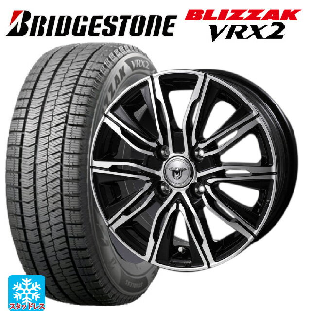 【6/15〜16限定 全品P5倍＆クーポン】185/70R14 88Q ブリヂストン ブリザック VRX2 正規品 ジャパン三陽 ジェイピースタイル エムジェイクロス ブラックメタリックポリッシュ 14-5J 国産車用 スタッドレスタイヤホイール4本セット