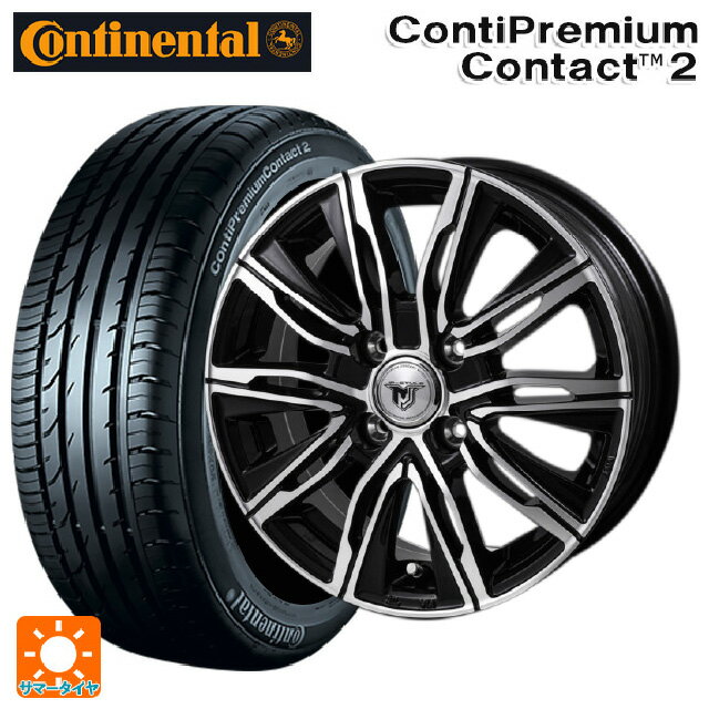 【6/20限定 全品P5倍＆クーポン】185/60R15 84H コンチネンタル コンチプレミアムコンタクト 2 正規品 ジャパン三陽 ジェイピースタイル エムジェイクロス ブラックメタリックポリッシュ 15-5.5J 国産車用 サマータイヤホイール4本セット