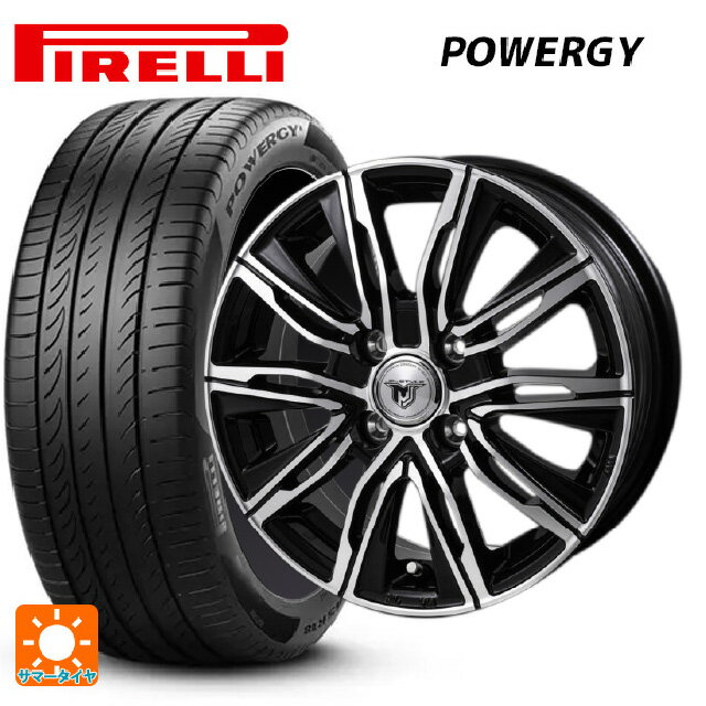 【6/22 20時〜 全品P5倍＆クーポン】195/55R15 85V ピレリ パワジー 正規品 ジャパン三陽 ジェイピースタイル エムジェイクロス ブラックメタリックポリッシュ 15-5.5J 国産車用 サマータイヤホイール4本セット