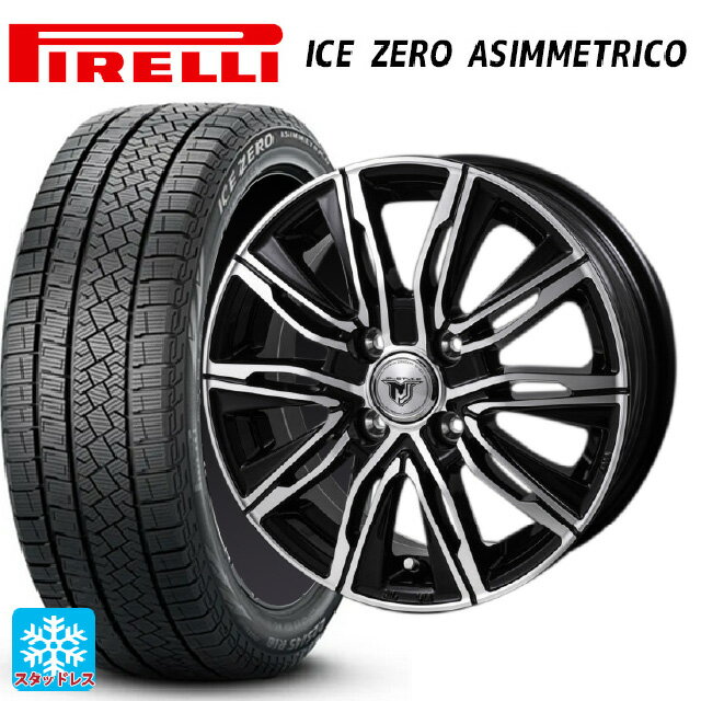 175/65R15 84T ピレリ アイスゼロ アシンメトリコ 正規品 ジャパン三陽 ジェイピースタイル エムジェイクロス ブラックメタリックポリッシュ 15-5.5J 国産車用 スタッドレスタイヤホイール4本セット