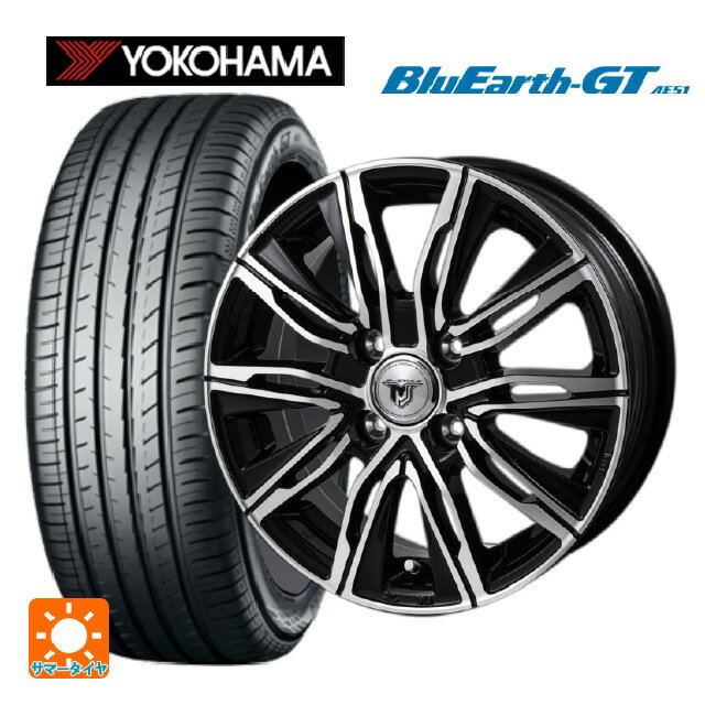 【6/22 20時〜 全品P5倍＆クーポン】175/65R14 82H ヨコハマ ブルーアースGT AE51 ジャパン三陽 ジェイピースタイル エムジェイクロス ブラックメタリックポリッシュ 14-5J 国産車用 サマータイヤホイール4本セット