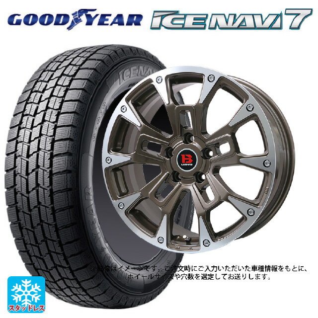 【6/22 20時〜 全品P5倍＆クーポン】2024年製 165/55R14 72Q グッドイヤー アイスナビ7(数量限定) ビックウェイ ビーラグナス ビーアールディー ブロンズポリッシュ 14-4.5J 国産車用 スタッドレスタイヤホイール4本セット