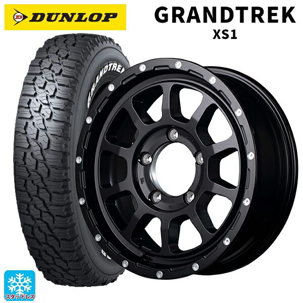 185/85R16 105/103L ダンロップ グラントレックXS1 ホワイトレター # エムアイディー ナイトロパワー M10パーシングJ セミグロスブラック／マシニング 16-5.5J 国産車用 スタッドレスタイヤホイール4本セット