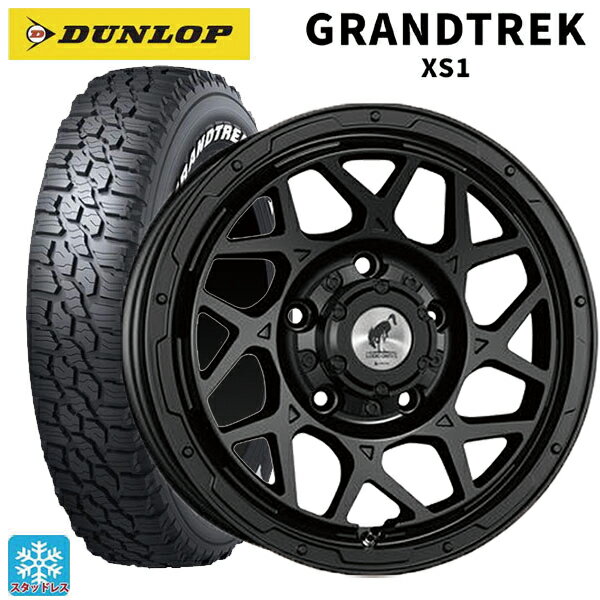 スズキ ジムニー(64系)用 215/70R16 100/97N ダンロップ グラントレックXS1 ホワイトレター # スーパースター ロディオドライブ 8Mモノ マットブラック 新品スタッドレスタイヤホイール 4本セット