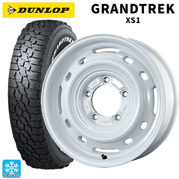 スズキ ジムニーシエラ(74系)用 215/70R16 100/97N ダンロップ グラントレックXS1 ホワイトレター # トピー ランドフット XFG WH 新品スタッドレスタイヤホイール 5本セット