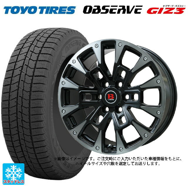 【6/11 1:59迄 全品ポイント5倍】225/55R17 97Q トーヨー オブザーブ ガリットギズ3 ビックウェイ ビーラグナス ビーアールディー ブラックポリッシュ/ブラッククリア 17-7J 国産車用 スタッドレスタイヤホイール4本セット
