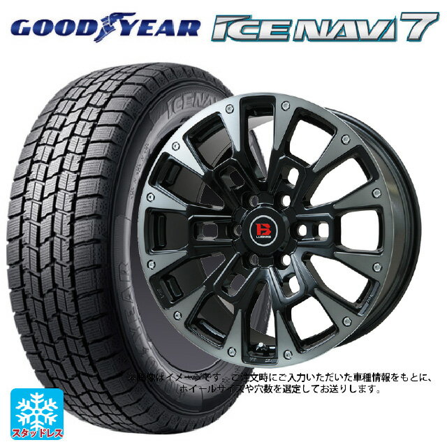 2024年製 225/55R17 97Q グッドイヤー アイスナビ7(数量限定) # ビックウェイ ビーラグナス ビーアールディー ブラックポリッシュ/ブラッククリア 17-7J 国産車用 スタッドレスタイヤホイール4本セット